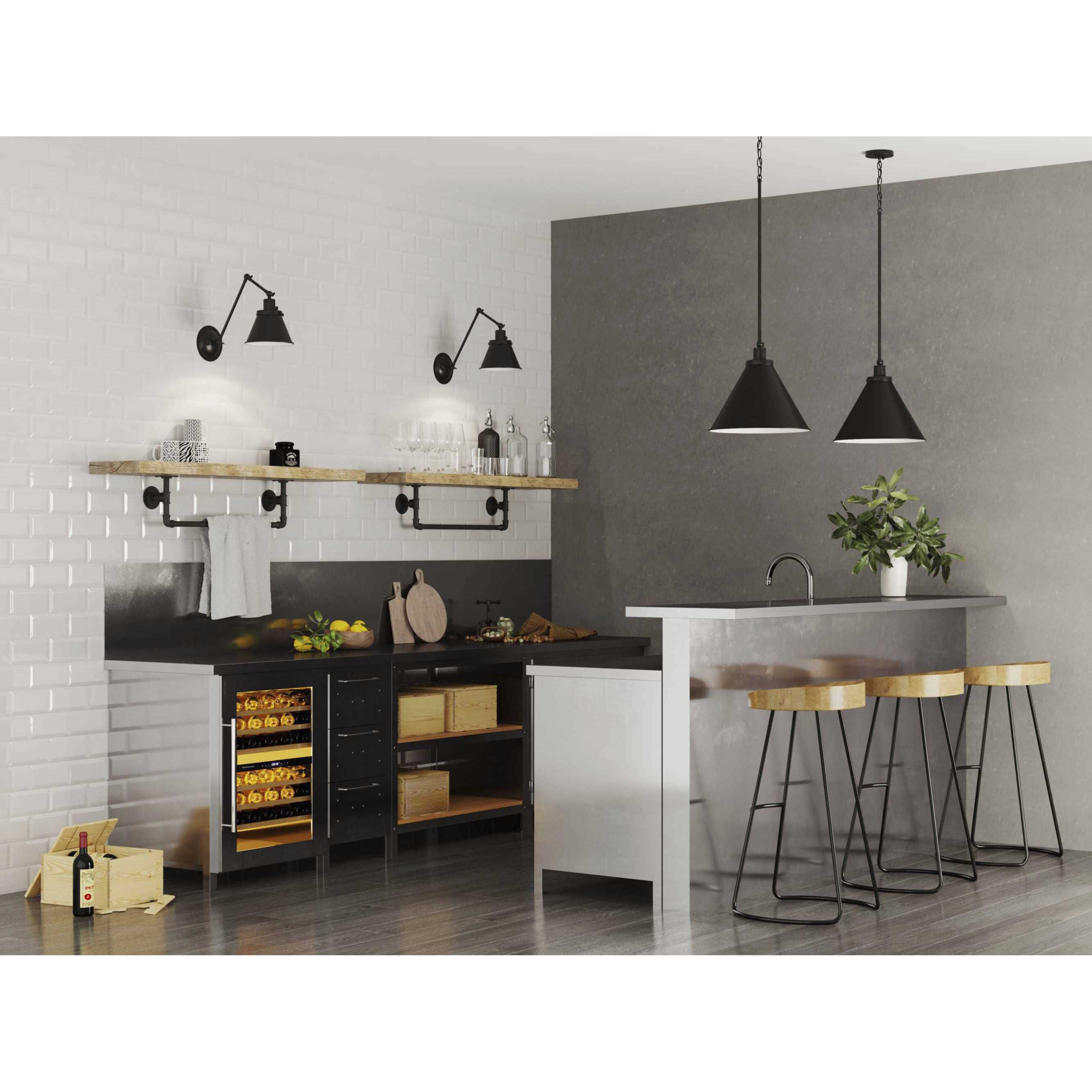 Hinton 1 Light 16 inch Matte Black Pendant Ceiling Light