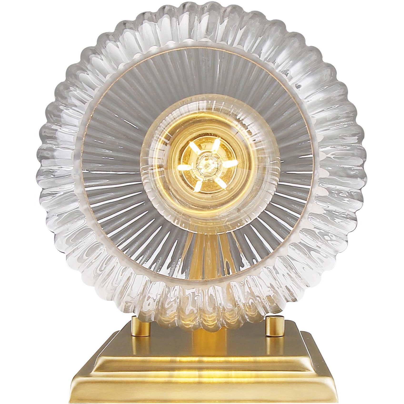 Yep Elliott Vanity Wall Light in Brushed Champagne Brass, Ribbed