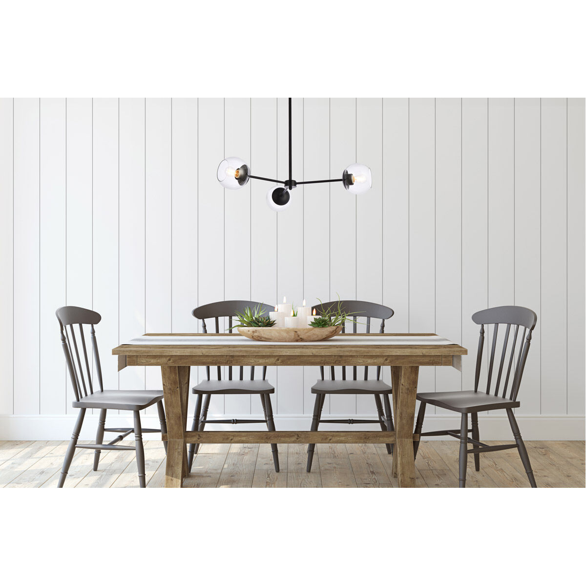 Briggs 3 Light 32 inch Black Pendant Ceiling Light