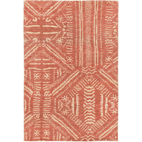 Mandela 90 X 60 inch Orange and Neutral Area Rug, Jute