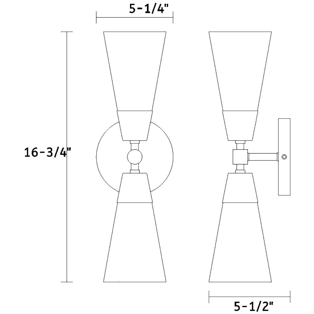 Norro 2 Light 16.75 inch Matte Black Wall Sconce Wall Light