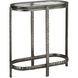 Acea 22.5 X 21 inch Graphite and Clear Side Table