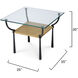 Renzo 25 X 20 inch Black and Cashew Leather Side Table