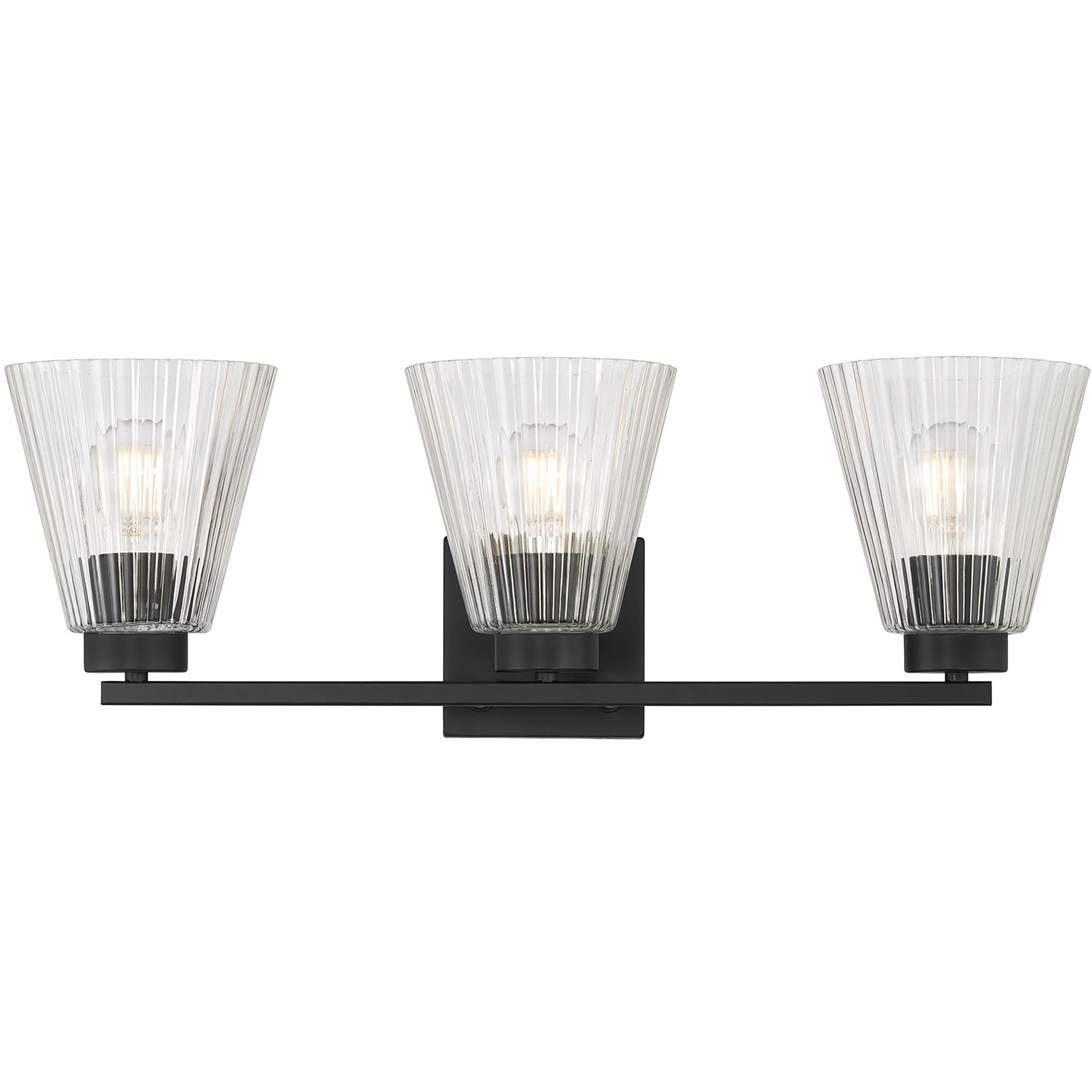 Riville 3 Light 22.75 inch Matte Black Bathroom Vanity Light Wall Light