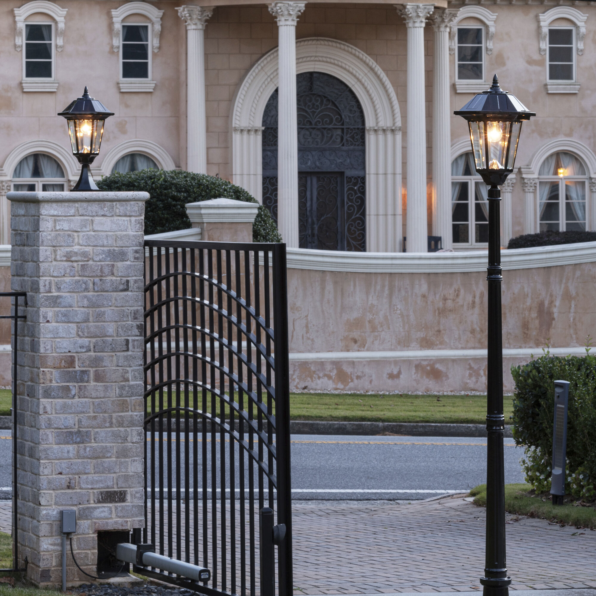 Polaris LED 12 inch Black Outdoor Wall Sconce, Solar