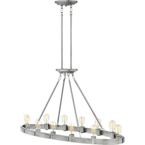 Everett LED 48.25 inch Brushed Nickel Indoor Linear Chandelier Ceiling Light, Oval