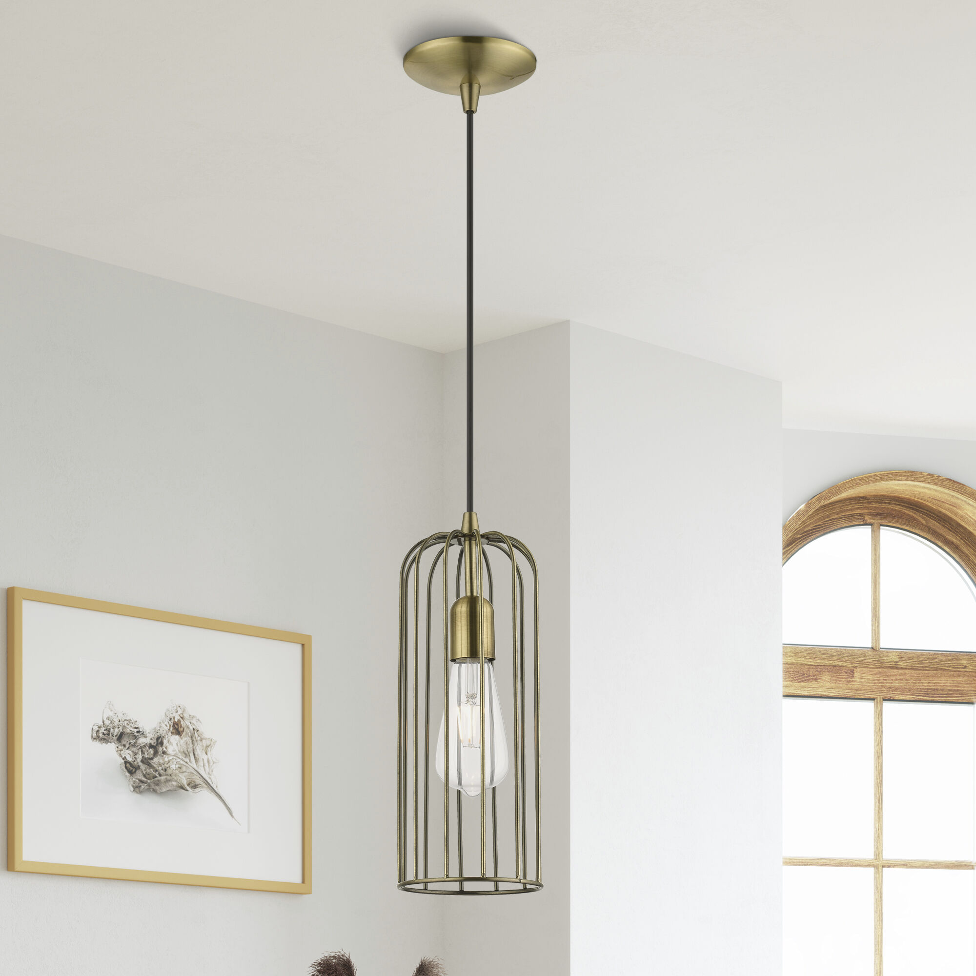 Glenbrook 1 Light 5 inch Antique Brass Pendant Ceiling Light