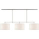 Thomas O'Brien Bryant 3 Light 60 inch Polished Nickel Billiard Light Ceiling Light in Linen, Large