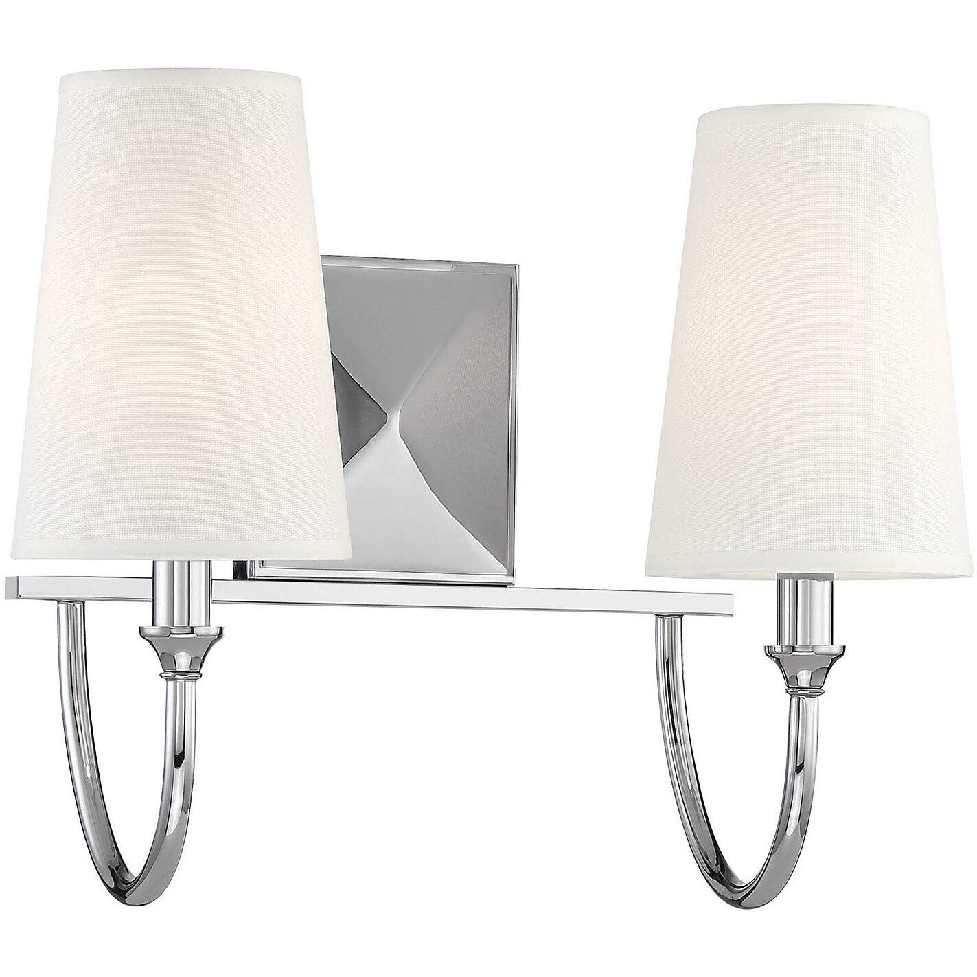 Cameron 2 Light 15 inch Polished Nickel Bathroom Vanity Light Wall Light, Essentials