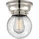 Aditi Beacon LED 6.25 inch Polished Nickel Flush Mount Ceiling Light in Seedy Glass, Aditi