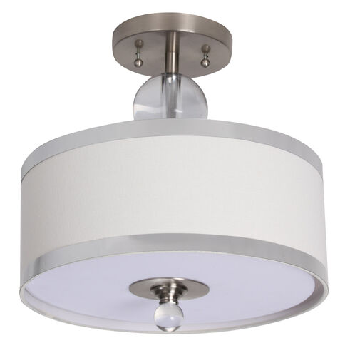 BH Series 12 inch Semi Flush Mount Ceiling Light, Silver Metal Frame