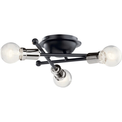 Armstrong 3 Light 15 inch Black Flush Mount Light Ceiling Light