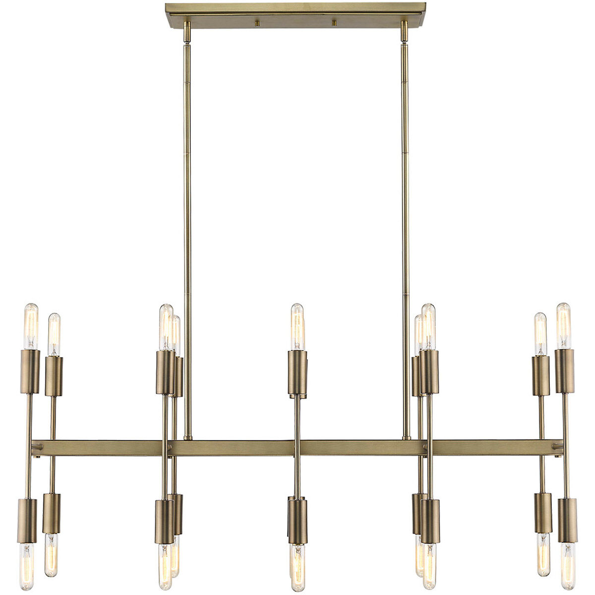 Perret 20 Light 46 inch Aged Brass Island Pendant Ceiling Light