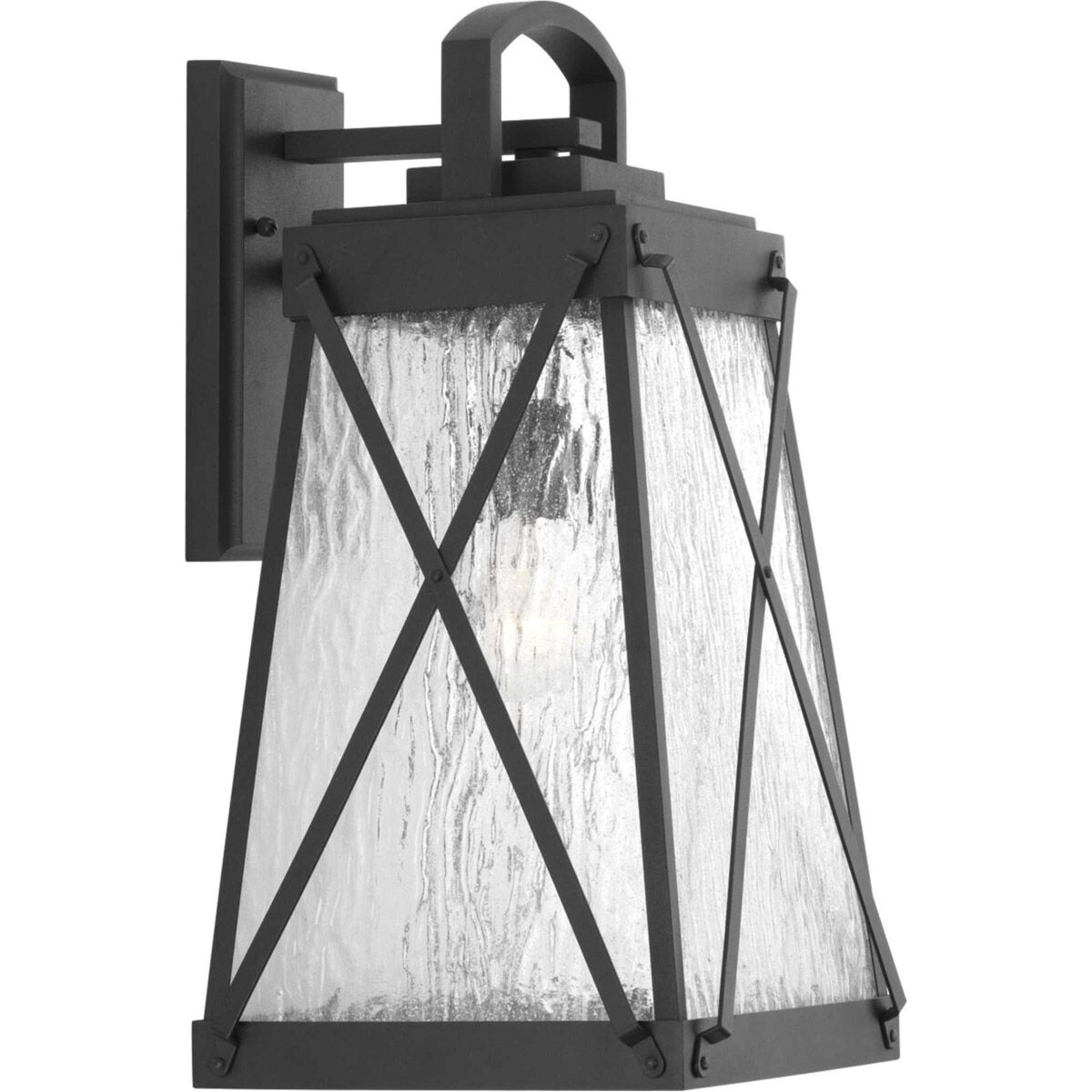 Creighton 1 Light 19 inch Textured Black Outdoor Wall Lantern, Large, Design Series