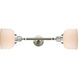Franklin Restoration Large Bell LED 19 inch Brushed Satin Nickel Bath Vanity Light Wall Light in Matte White Glass, Franklin Restoration
