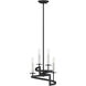 Monteray 4 Light 14 inch Black with Satin Nickel Pendant Ceiling Light