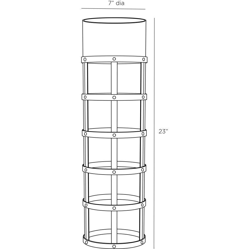 Rivet Blackened Iron Vase