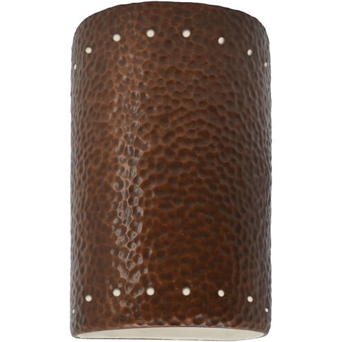 Ambiance 1 Light 9.5 inch Hammered Copper Outdoor Wall Sconce in Incandescent, Small