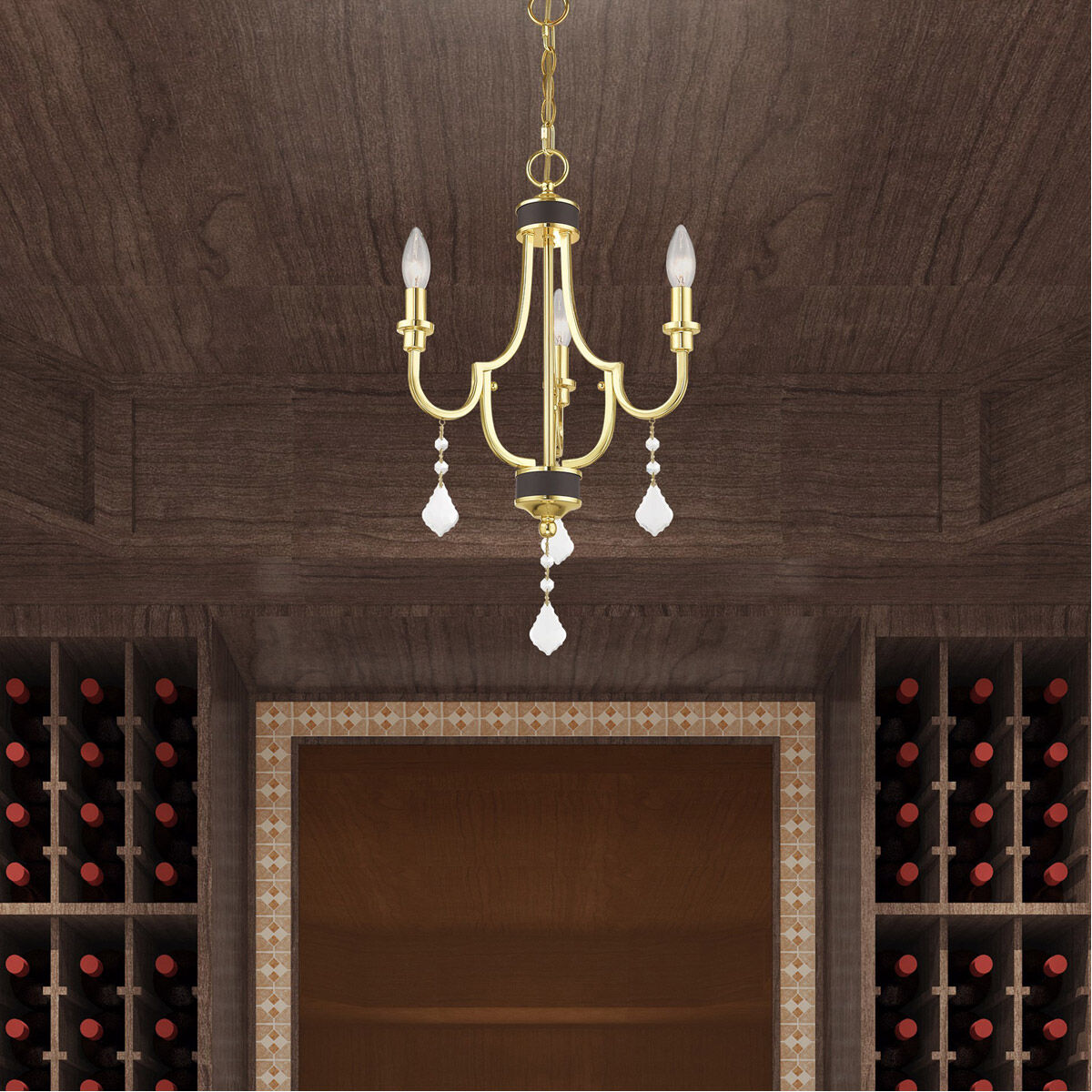 Glendale 3 Light 14 inch Polished Brass Mini Chandelier Ceiling Light