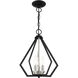 Prism 3 Light 14 inch Black with Brushed Nickel Cluster Convertible Semi Flush/Pendant Ceiling Light