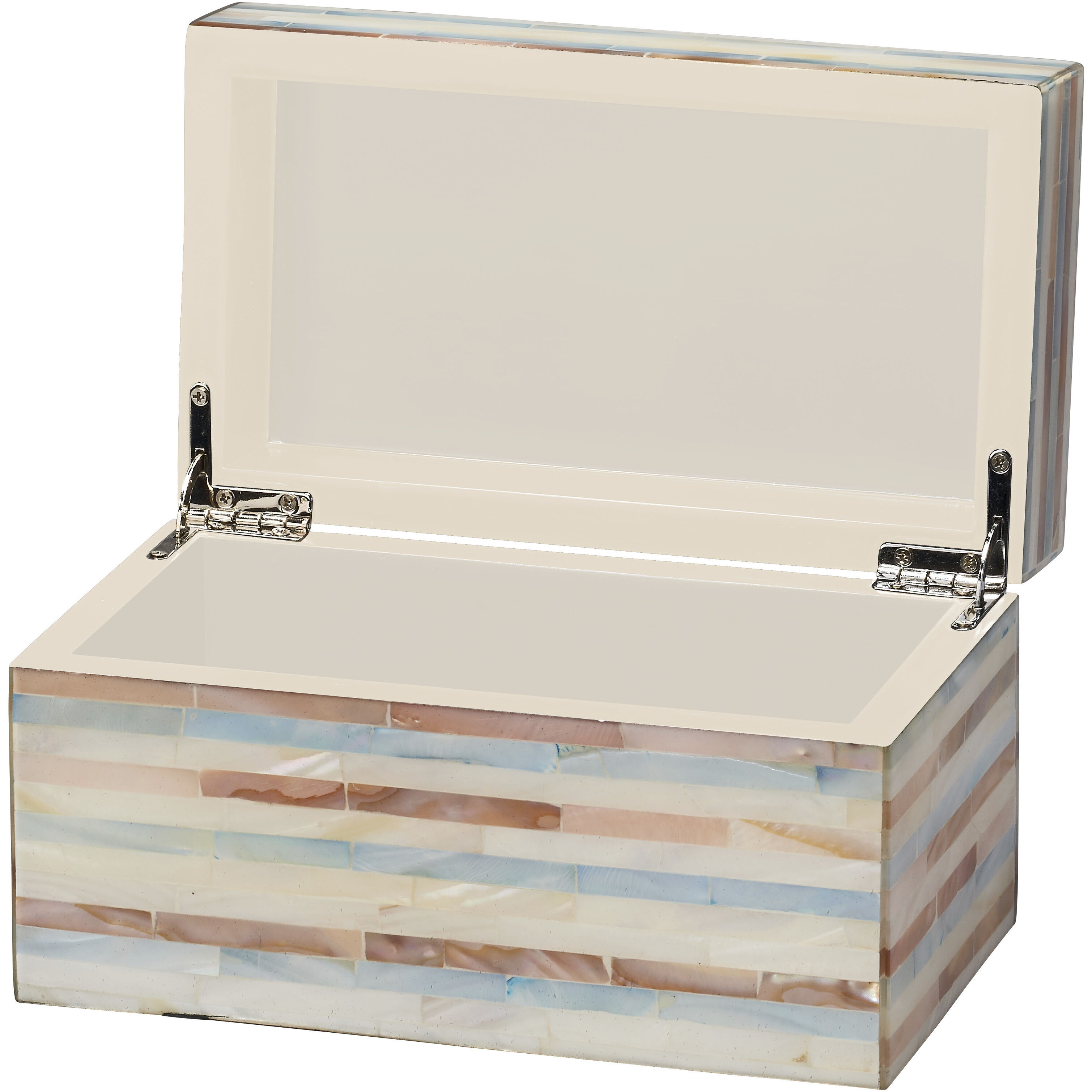 Roosevelt 8 inch Mixed Blue and White and Red Mother of Pearl Box in Small, Small