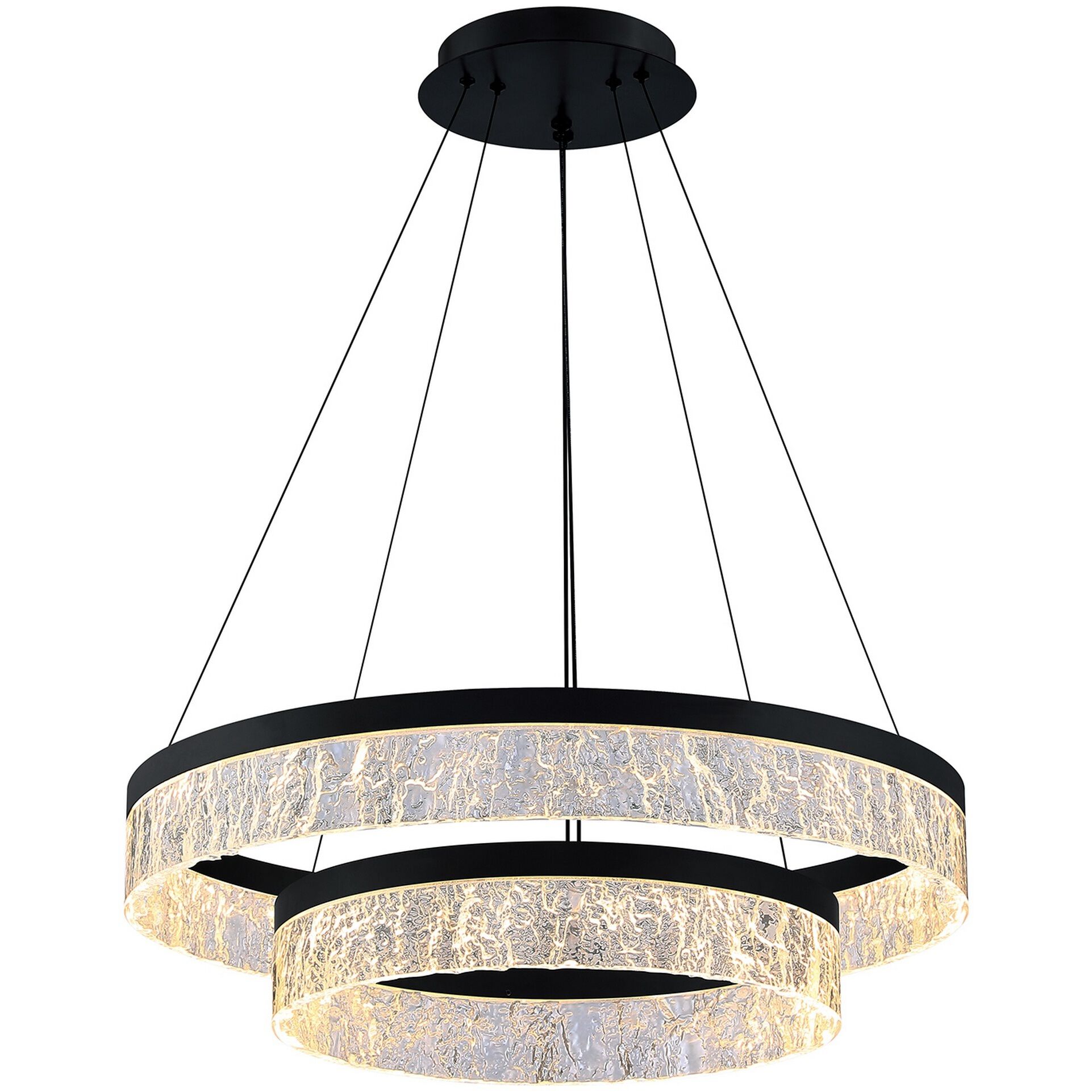 Arctic Ice 2 Light 24 inch Black Pendant Ceiling Light
