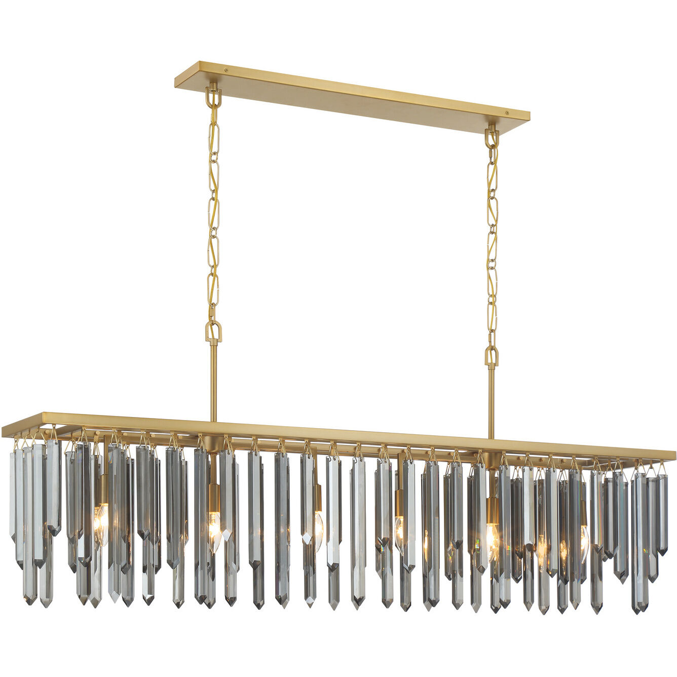 Gemma 6 Light 52 inch Modern Gold Linear Chandelier Ceiling Light