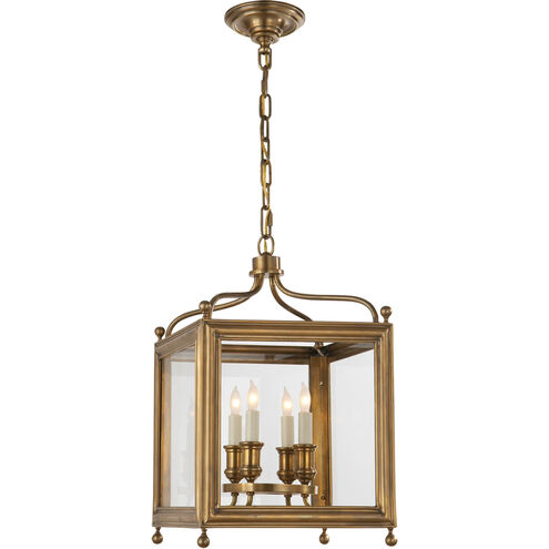 J. Randall Powers Greggory 4 Light 12 inch Hand-Rubbed Antique Brass Lantern Pendant Ceiling Light, Small