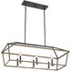 Oaklawn 6 Light 40 inch Whiskey Wood Linear Chandelier Ceiling Light, Lighting One (Open)