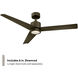 Lotus 54 inch Bronze Ceiling Fan in 3000K, Smart Ceiling Fan
