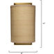 Riley LED 8 inch Antique Brass Wall Sconce Wall Light in Natural Raffia, Inline
