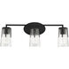 Sacremento 3 Light 24 inch Black Bathroom Vanity Light Wall Light, Essentials