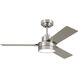 Jovie 44 LED 44 inch Brushed Steel with Silver/American Walnut reversible blades Indoor/Outdoor Ceiling Fan