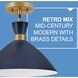 Simon LED 13 inch Matte Navy with Heritage Brass accents Pendant Ceiling Light, Semi-Flush Mount