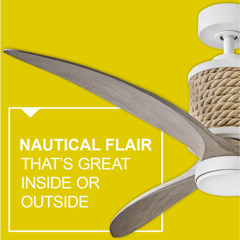 Marin 60 inch Matte White with Weathered Wood Blades Fan