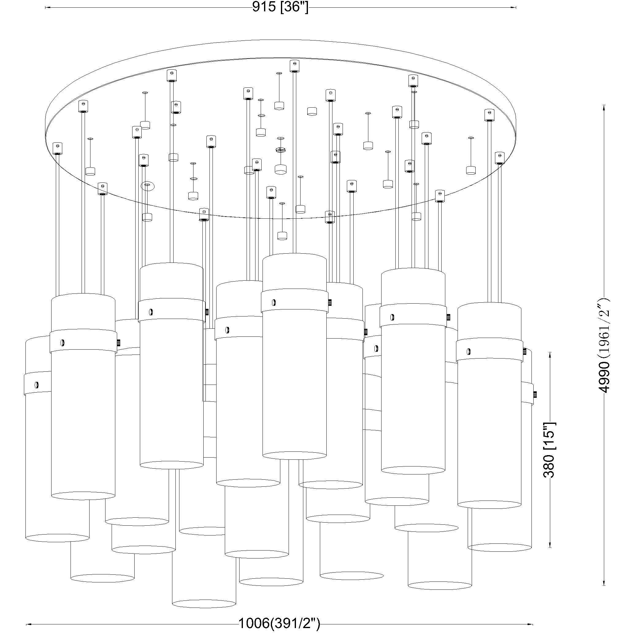Fontaine 27 Light 39.5 inch Matte Black Chandelier Ceiling Light