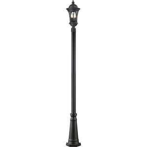 Doma 3 Light 113.25 inch Black Outdoor Post Mounted Fixture