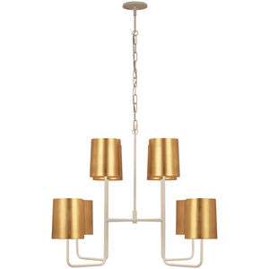 Barbara Barry Go Lightly LED 30 inch China White Two Tier Chandelier Ceiling Light, Extra Large