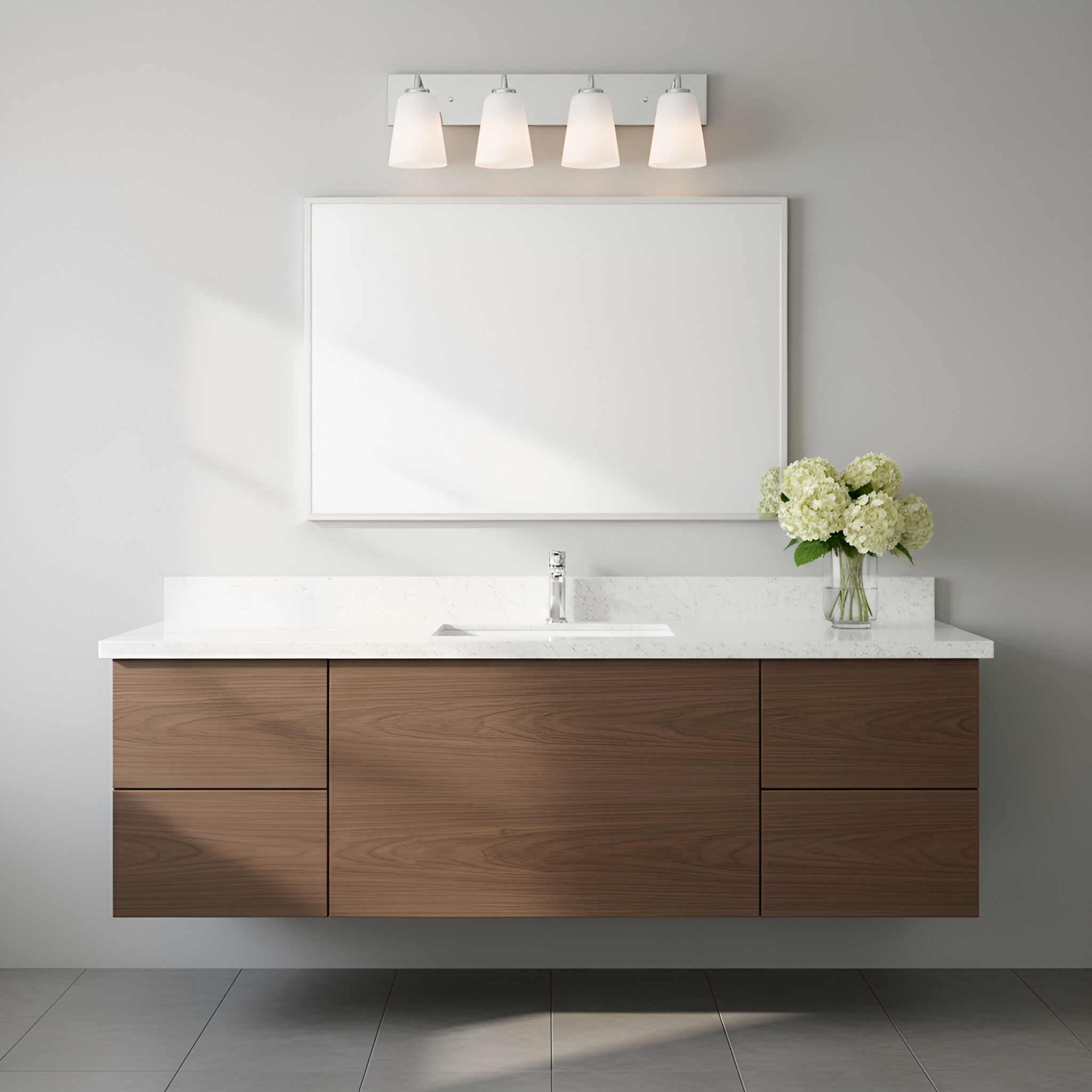 Miles 4 Light 25 inch Chrome Vanity Light Wall Light, Extra Large