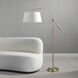 Claire 70 inch 100 watt Satin Brass Floor Lamp Portable Light