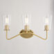 Beverly LED 22 inch Muted Brass Bathroom Light Wall Light in 3