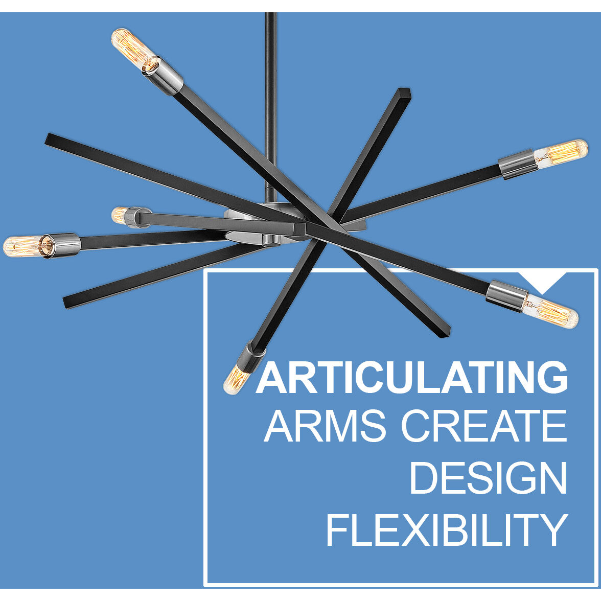 Archer 6 Light 42.5 inch Satin Black with Brushed Nickel Indoor Chandelier Ceiling Light