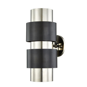 Cyrus 2 Light 6 inch Polished Nickel and Old Bronze Wall Sconce Wall Light