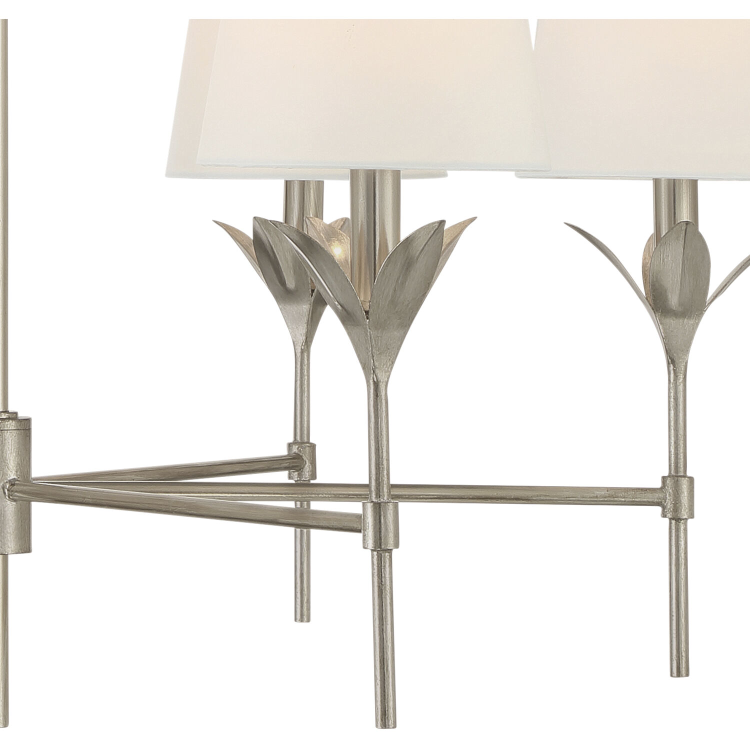 Broche 6 Light 32 inch Antique Silver Chandelier Ceiling Light