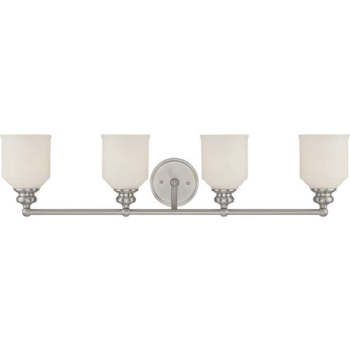 Melrose 4 Light 33.5 inch Satin Nickel Bathroom Vanity Light Wall Light, Essentials