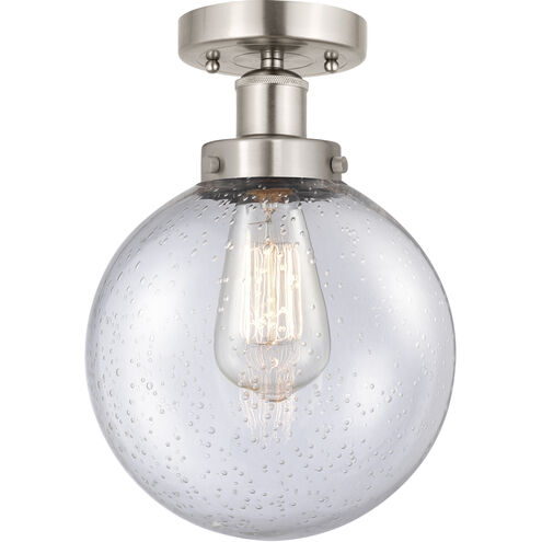 Beacon 1 Light 6.5 inch Brushed Satin Nickel Semi-Flush Mount Ceiling Light