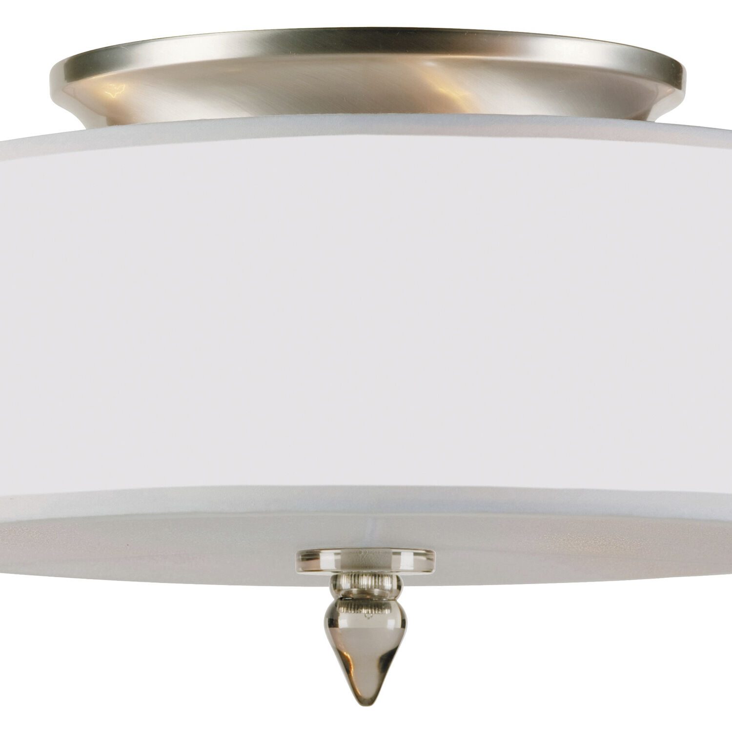 Luxo 3 Light 14 inch Satin Nickel Semi Flush Ceiling Light