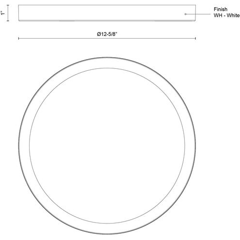 Mio LED 12.63 inch White Flush Mount Ceiling Light