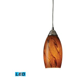 Galaxy LED 5 inch Satin Nickel Multi Pendant Ceiling Light in Brown, Configurable