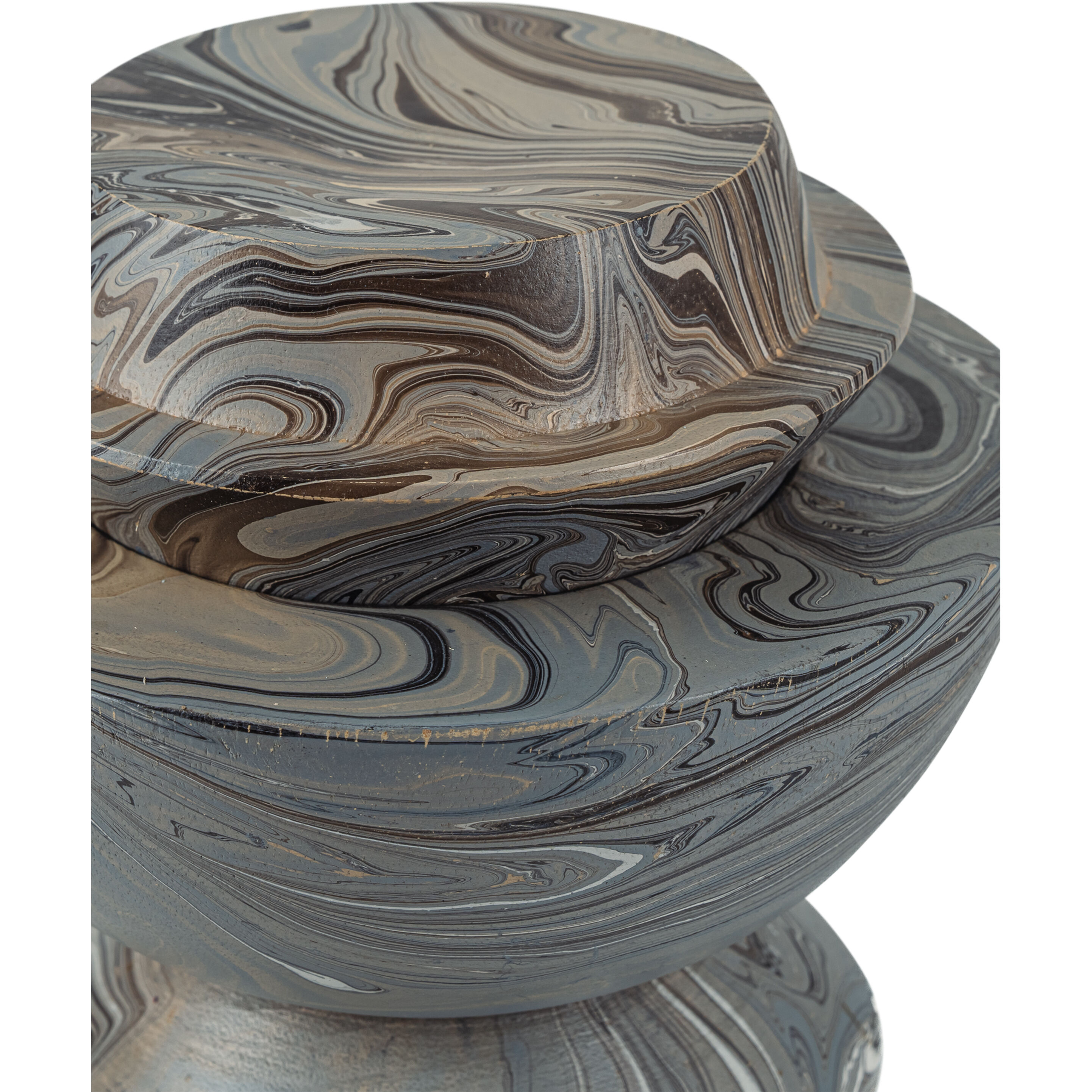 Marbleized Marbleized Gray Stacking Box, Set of 3